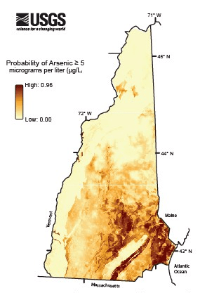Arsenic Probability Map for New Hampshire